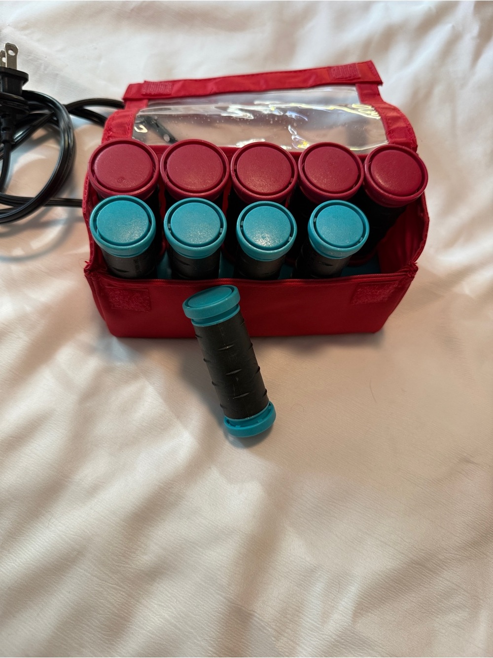 Vintage Remington All That! 10 Hot Rollers Tested Working Red Travel Case travel